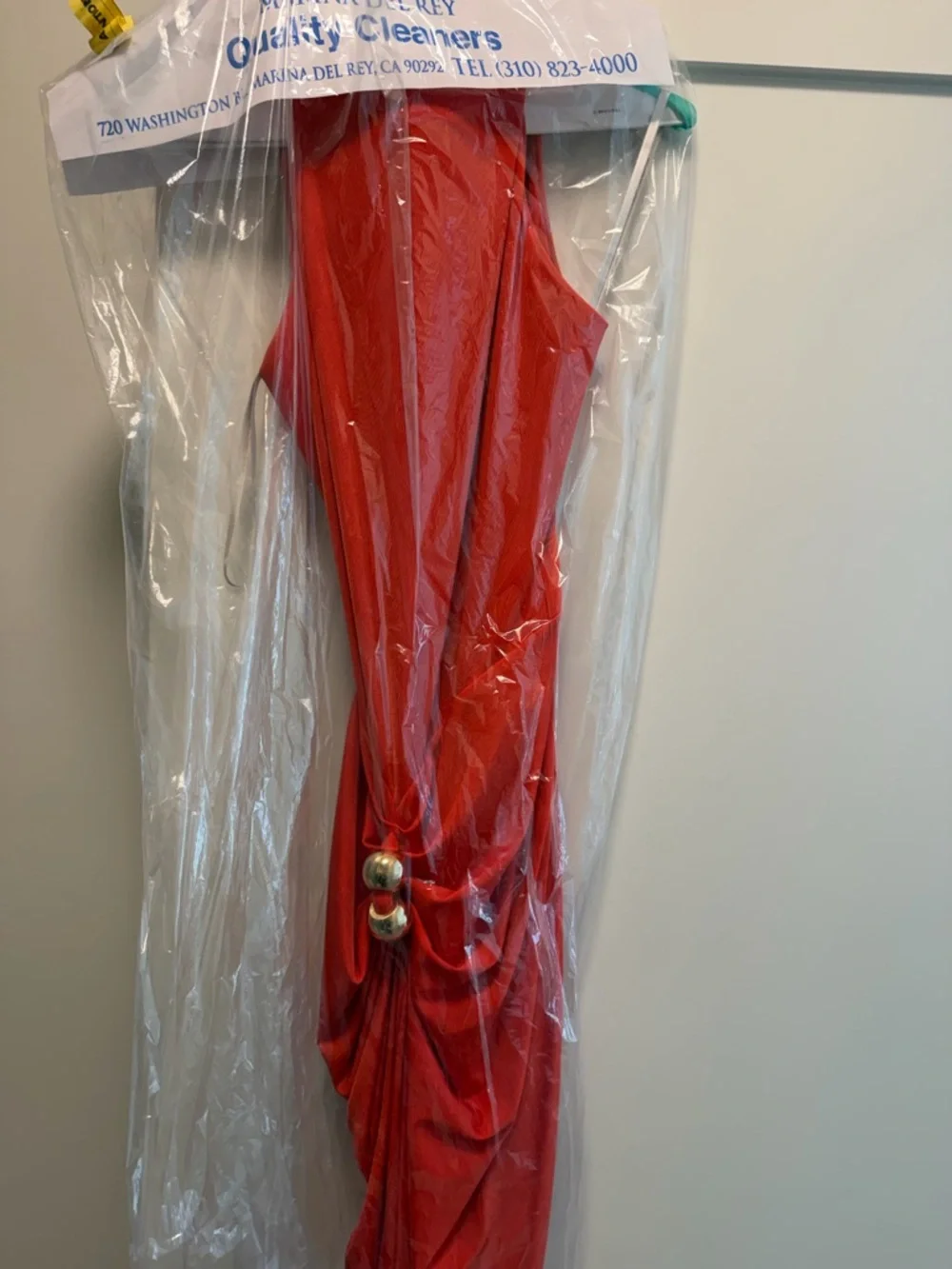 Silvia Tcherassi Orange Halter Frances dress Maxi Gown with Gold Accent - Picture 4 of 4